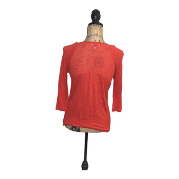 Lucky Brand Shirt Boho Tunic Small Women's Long Sleeves Pullover Crew Neck Red - Picture 2 of 5
